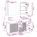 vidaXL Badkamerkast set 5 pcs Wit Bewerkt hout