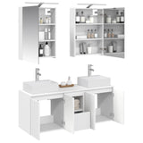 vidaXL Badkamerkast set 5 pcs Wit Bewerkt hout