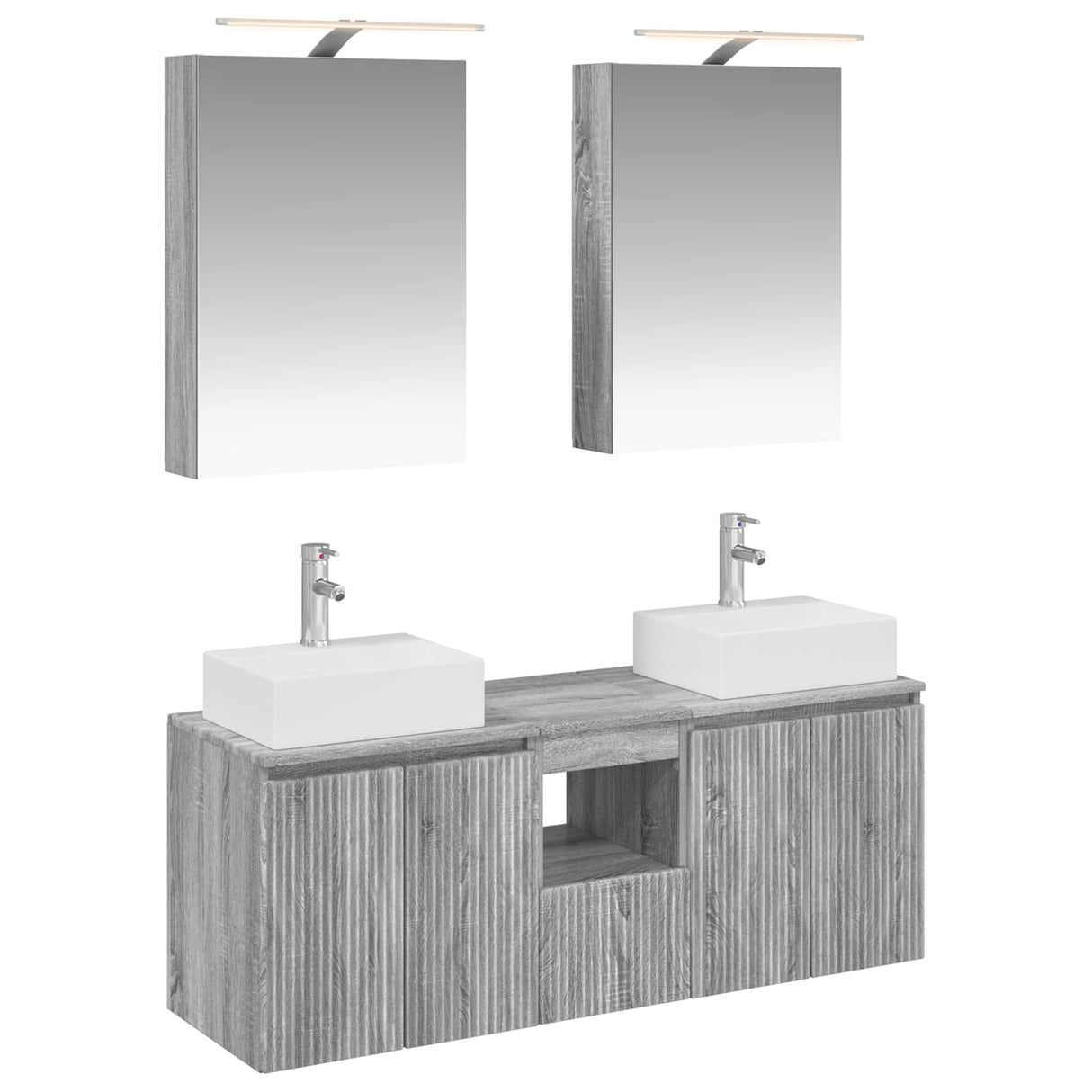 vidaXL Badkamerkast set 5 pcs Wit Bewerkt hout