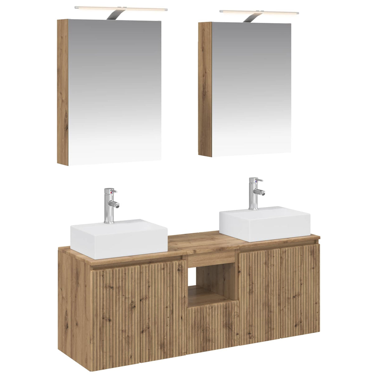 vidaXL Badkamerkast set 5 pcs Wit Bewerkt hout