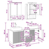 vidaXL Badkamerkast set 5 pcs Wit Bewerkt hout