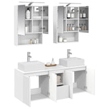 vidaXL Badkamerkast set 5 pcs Wit Bewerkt hout