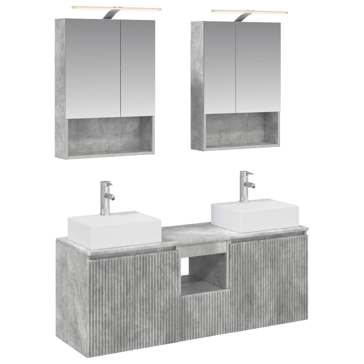 vidaXL Badkamerkast set 5 pcs Wit Bewerkt hout
