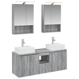 vidaXL Badkamerkast set 5 pcs Wit Bewerkt hout