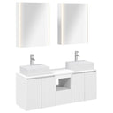 vidaXL Badkamerkast set 5 pcs Wit Bewerkt hout