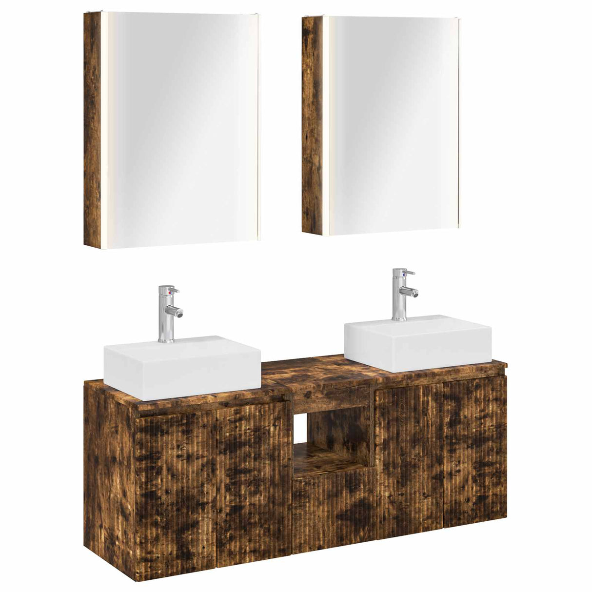 vidaXL Badkamerkast set 5 pcs Wit Bewerkt hout