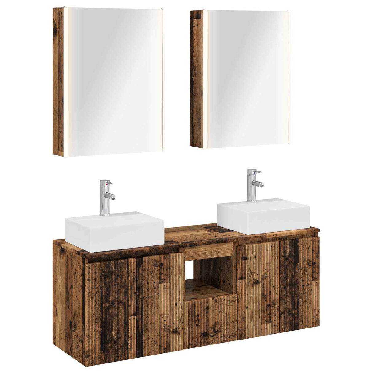 vidaXL Badkamerkast set 5 pcs Wit Bewerkt hout