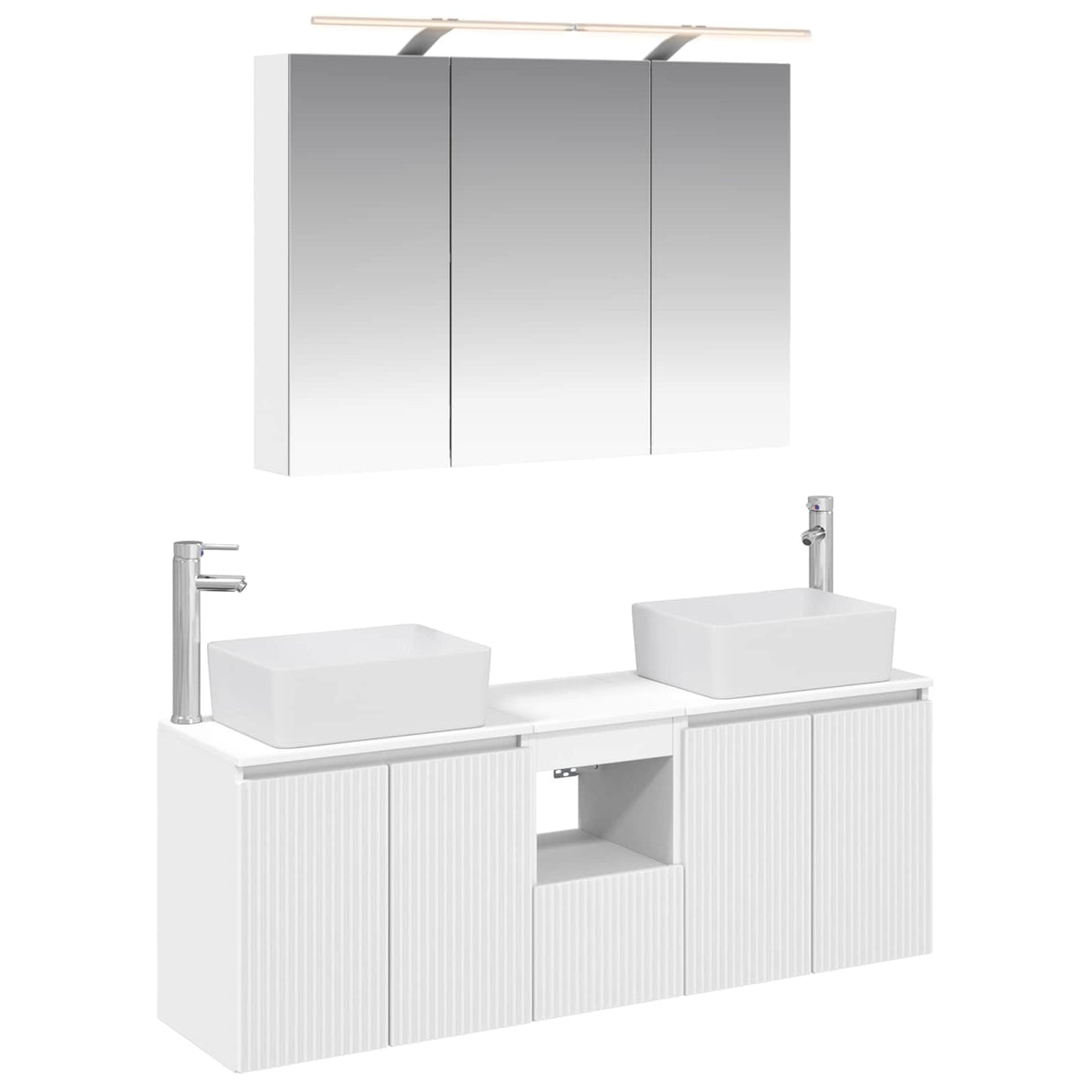 vidaXL Badkamerkast set 4 pcs Wit Bewerkt hout