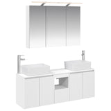 vidaXL Badkamerkast set 4 pcs Wit Bewerkt hout