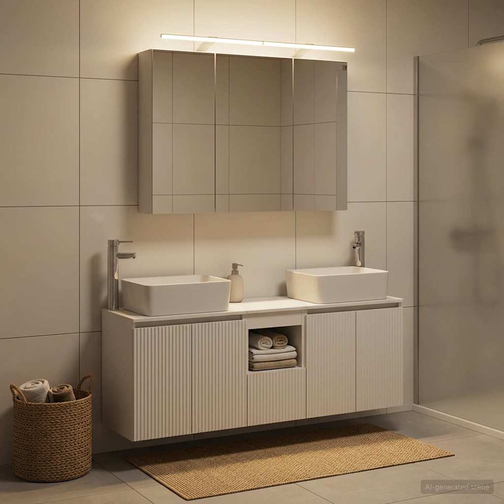 vidaXL Badkamerkast set 4 pcs Wit Bewerkt hout