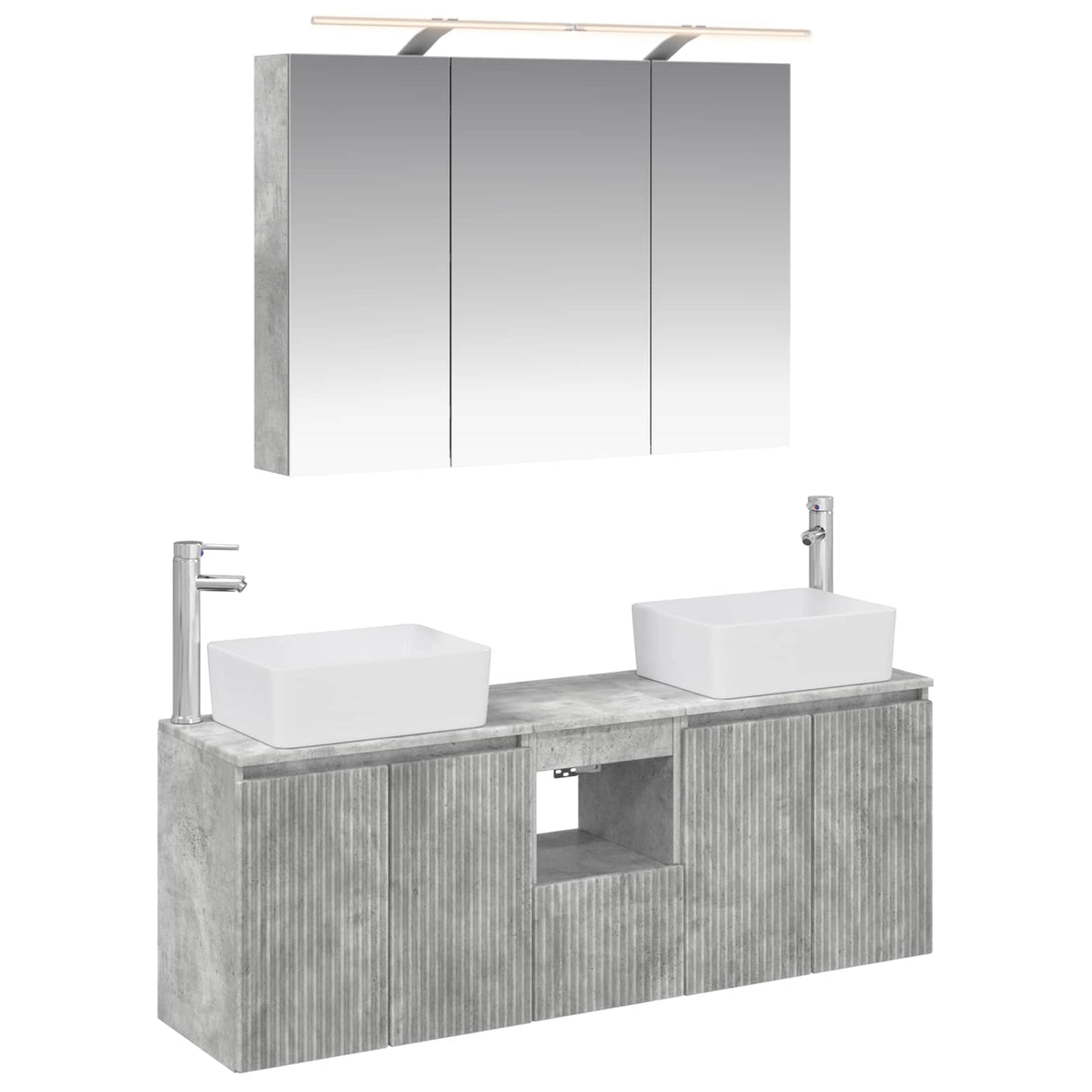 vidaXL Badkamerkast set 4 pcs Wit Bewerkt hout