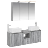 vidaXL Badkamerkast set 4 pcs Wit Bewerkt hout
