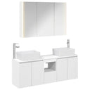vidaXL Badkamerkast set 4 pcs Wit Bewerkt hout