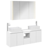 vidaXL Badkamerkast set 4 pcs Wit Bewerkt hout