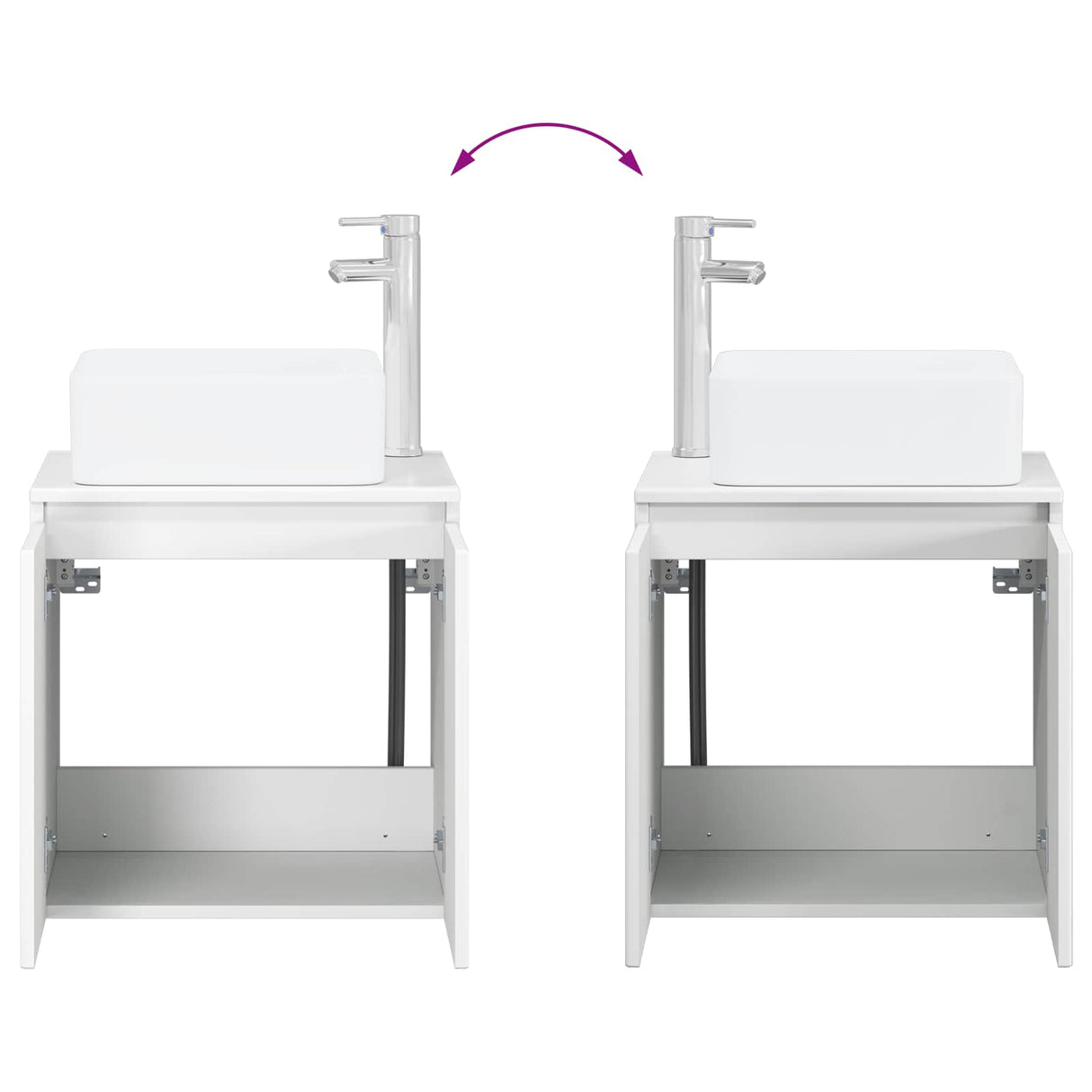 vidaXL Badkamerkast set 4 pcs Wit Bewerkt hout