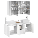 vidaXL Badkamerkast set 4 pcs Wit Bewerkt hout