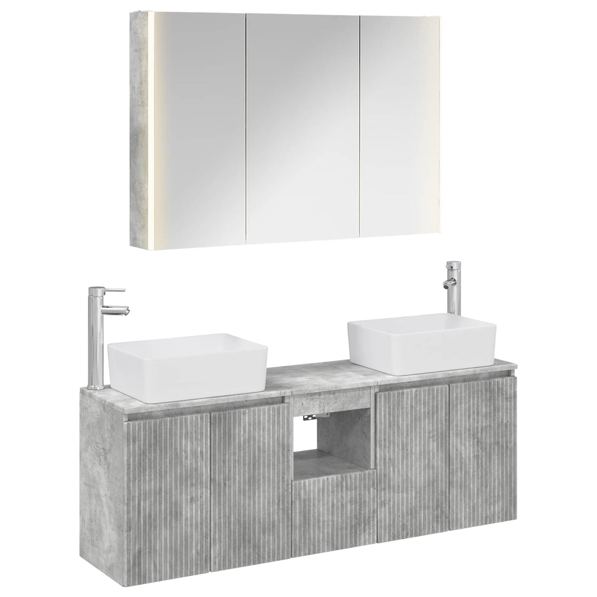vidaXL Badkamerkast set 4 pcs Wit Bewerkt hout