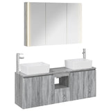 vidaXL Badkamerkast set 4 pcs Wit Bewerkt hout
