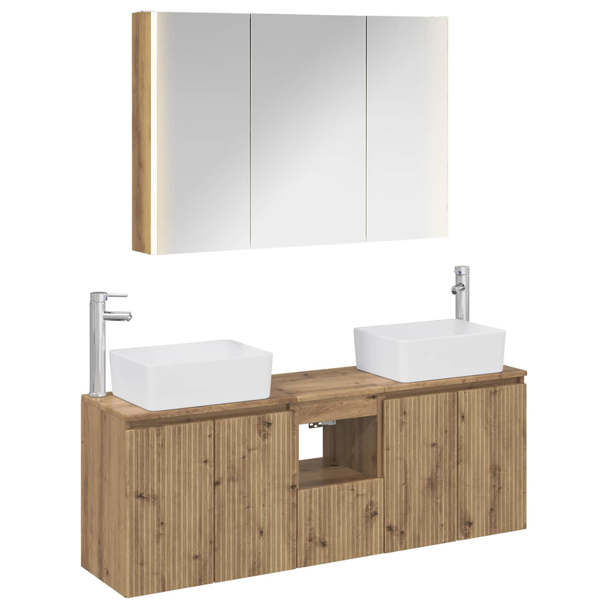 vidaXL Badkamerkast set 4 pcs Wit Bewerkt hout