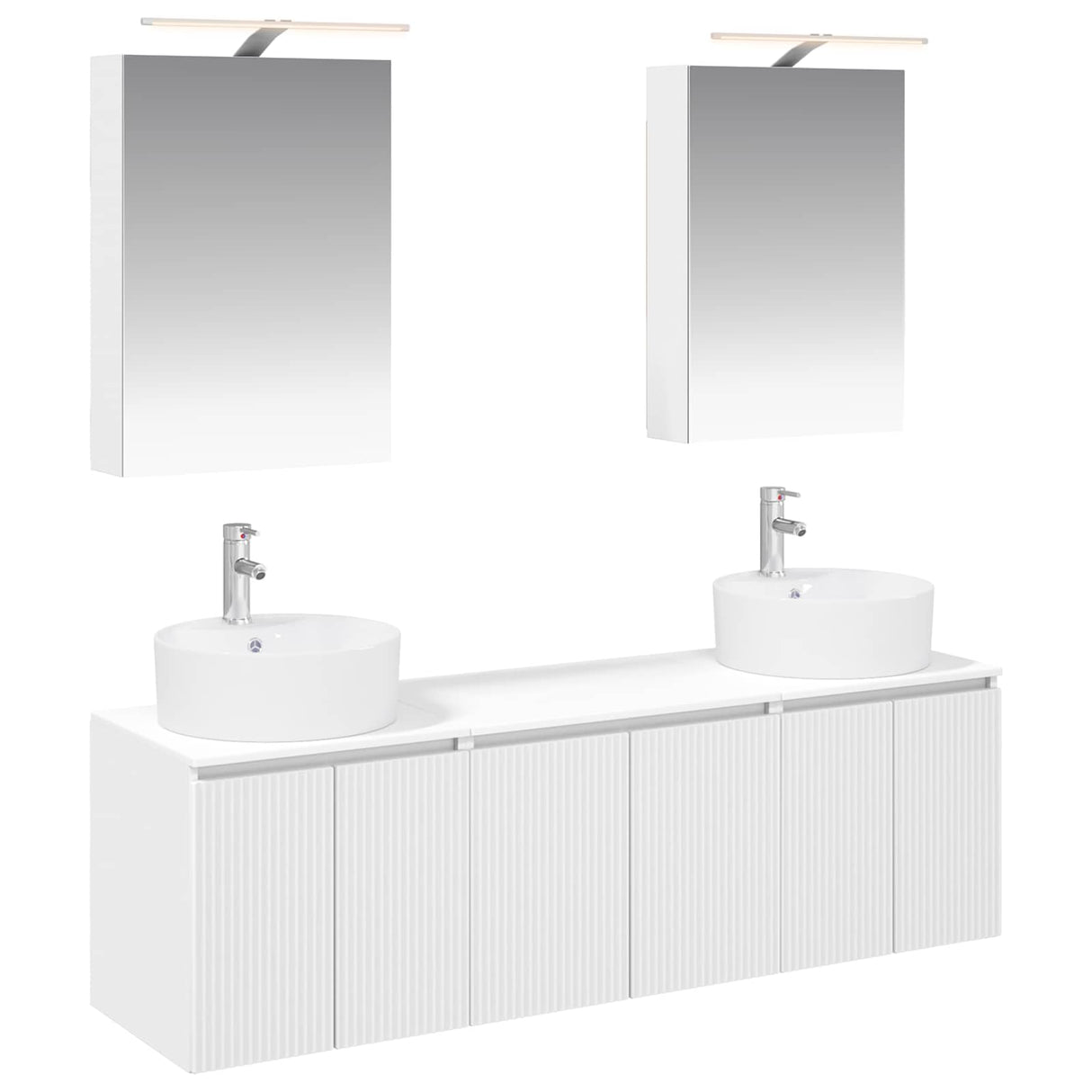 vidaXL Badkamerkast set 5 pcs Wit Bewerkt hout