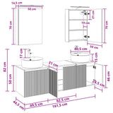 vidaXL Badkamerkast set 5 pcs Wit Bewerkt hout