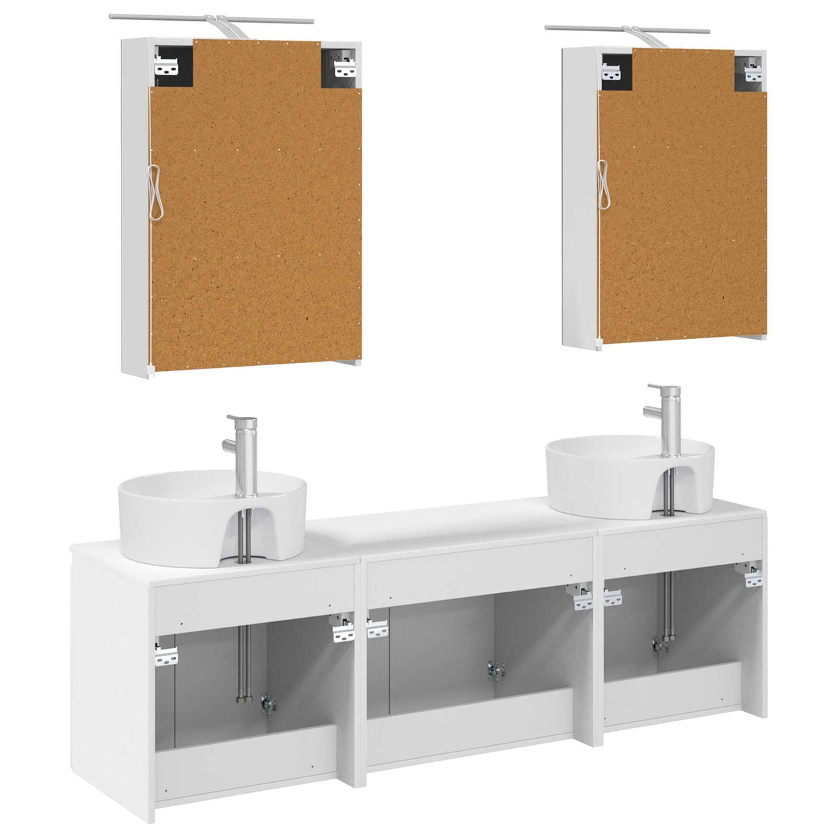 vidaXL Badkamerkast set 5 pcs Wit Bewerkt hout