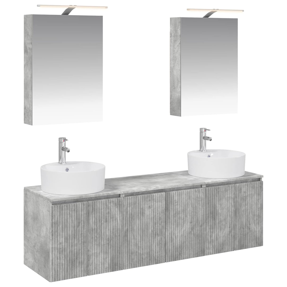 vidaXL Badkamerkast set 5 pcs Wit Bewerkt hout