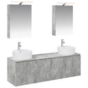 vidaXL Badkamerkast set 5 pcs Wit Bewerkt hout