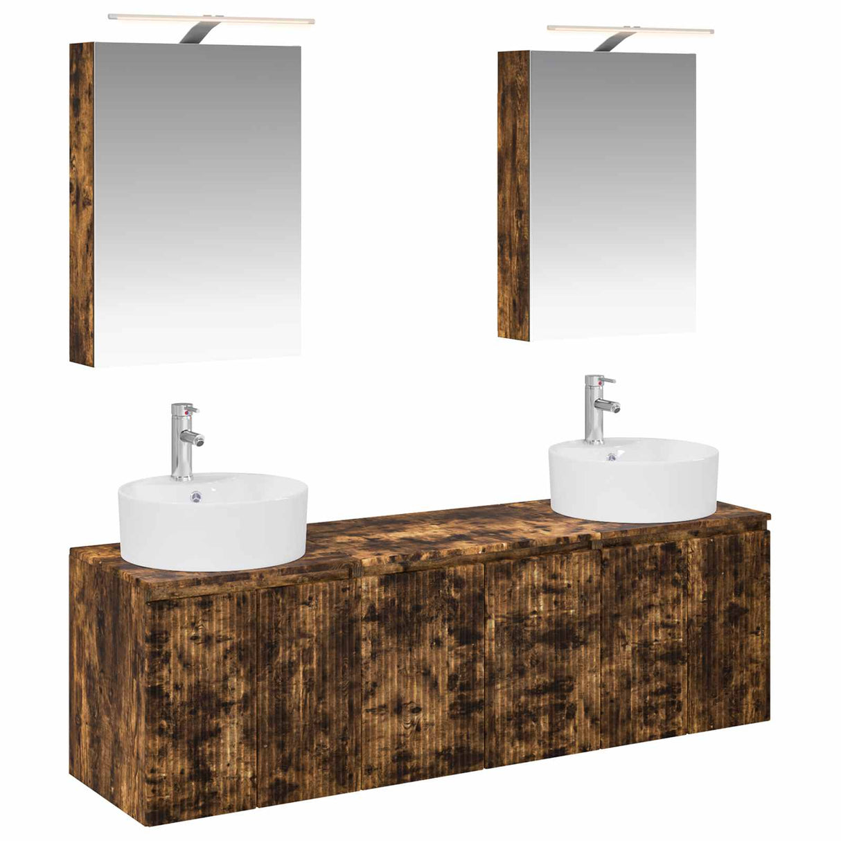 vidaXL Badkamerkast set 5 pcs Wit Bewerkt hout