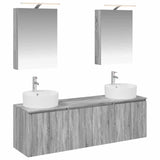 vidaXL Badkamerkast set 5 pcs Wit Bewerkt hout
