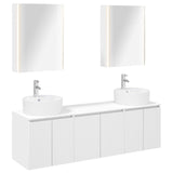 vidaXL Badkamerkast set 5 pcs Wit Bewerkt hout