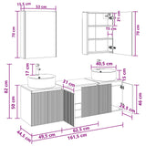 vidaXL Badkamerkast set 5 pcs Wit Bewerkt hout