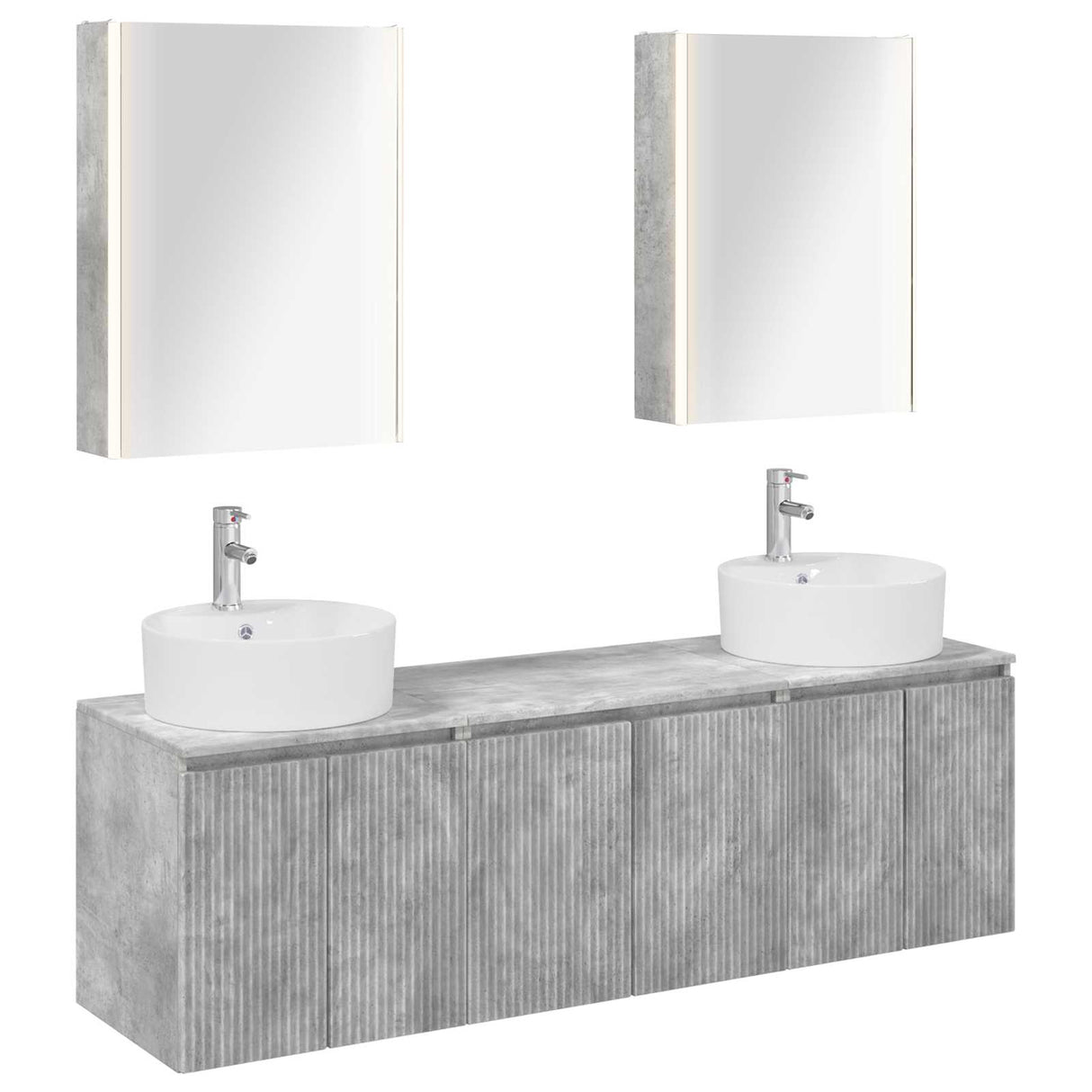 vidaXL Badkamerkast set 5 pcs Wit Bewerkt hout