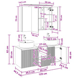 vidaXL Bathroom Cabinet Set 4 pcs White Engineered Wood