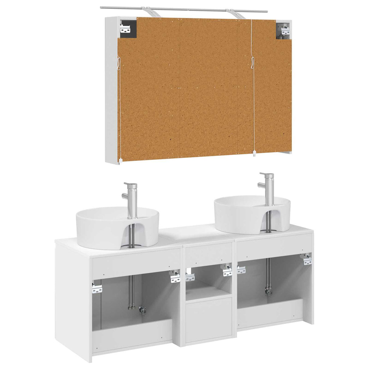 vidaXL Bathroom Cabinet Set 4 pcs White Engineered Wood