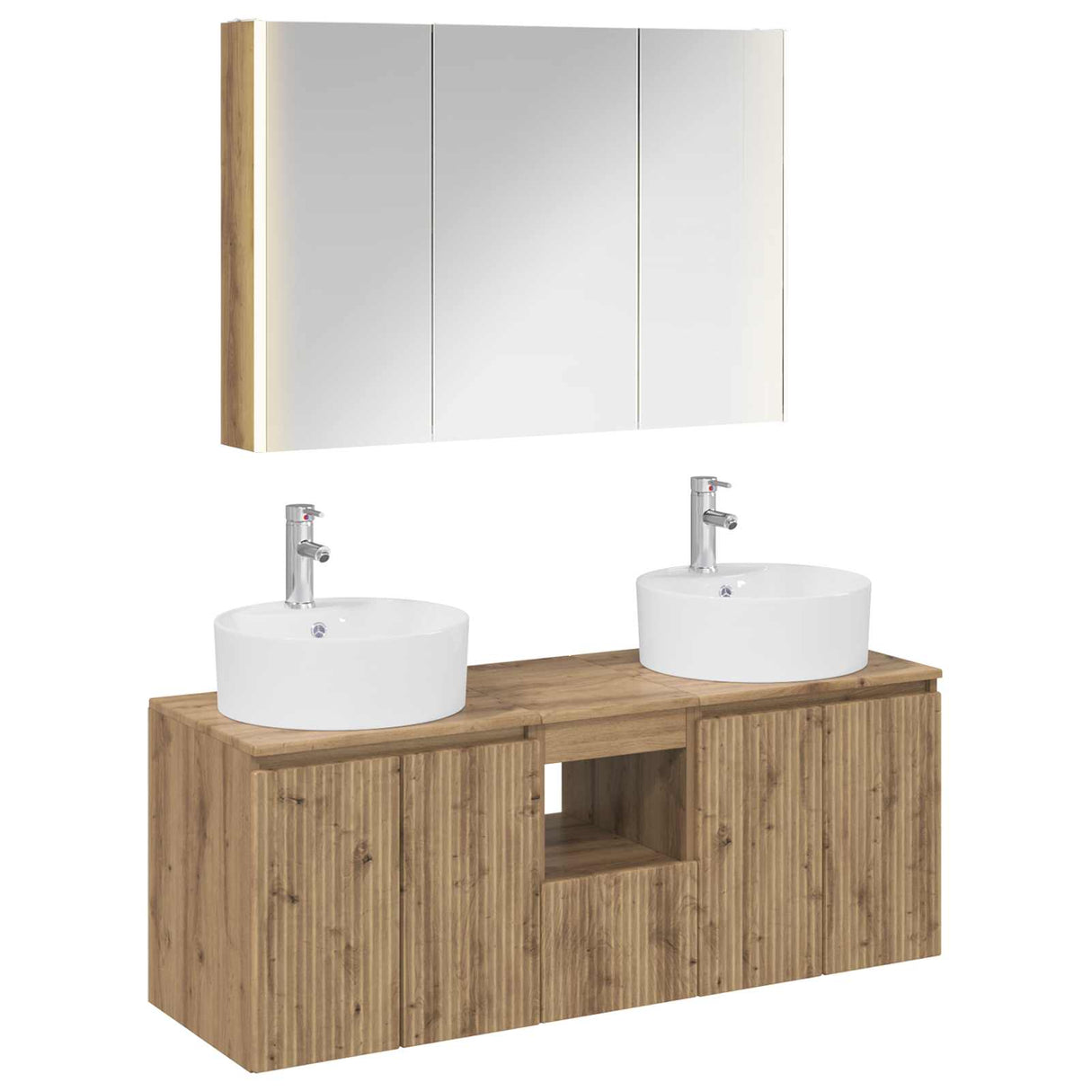 vidaXL Badkamerkast set 4 st Artisanaal eiken Bewerkt hout