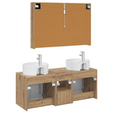 vidaXL Badkamerkast set 4 st Artisanaal eiken Bewerkt hout