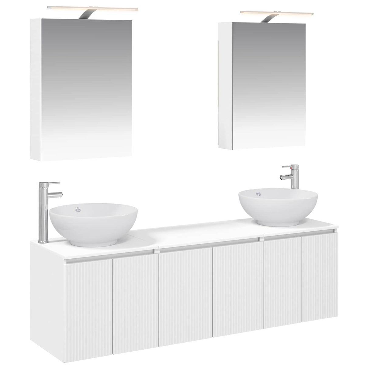 vidaXL Badkamerkast set 5 pcs Wit Bewerkt hout