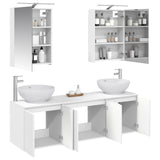 vidaXL Badkamerkast set 5 pcs Wit Bewerkt hout