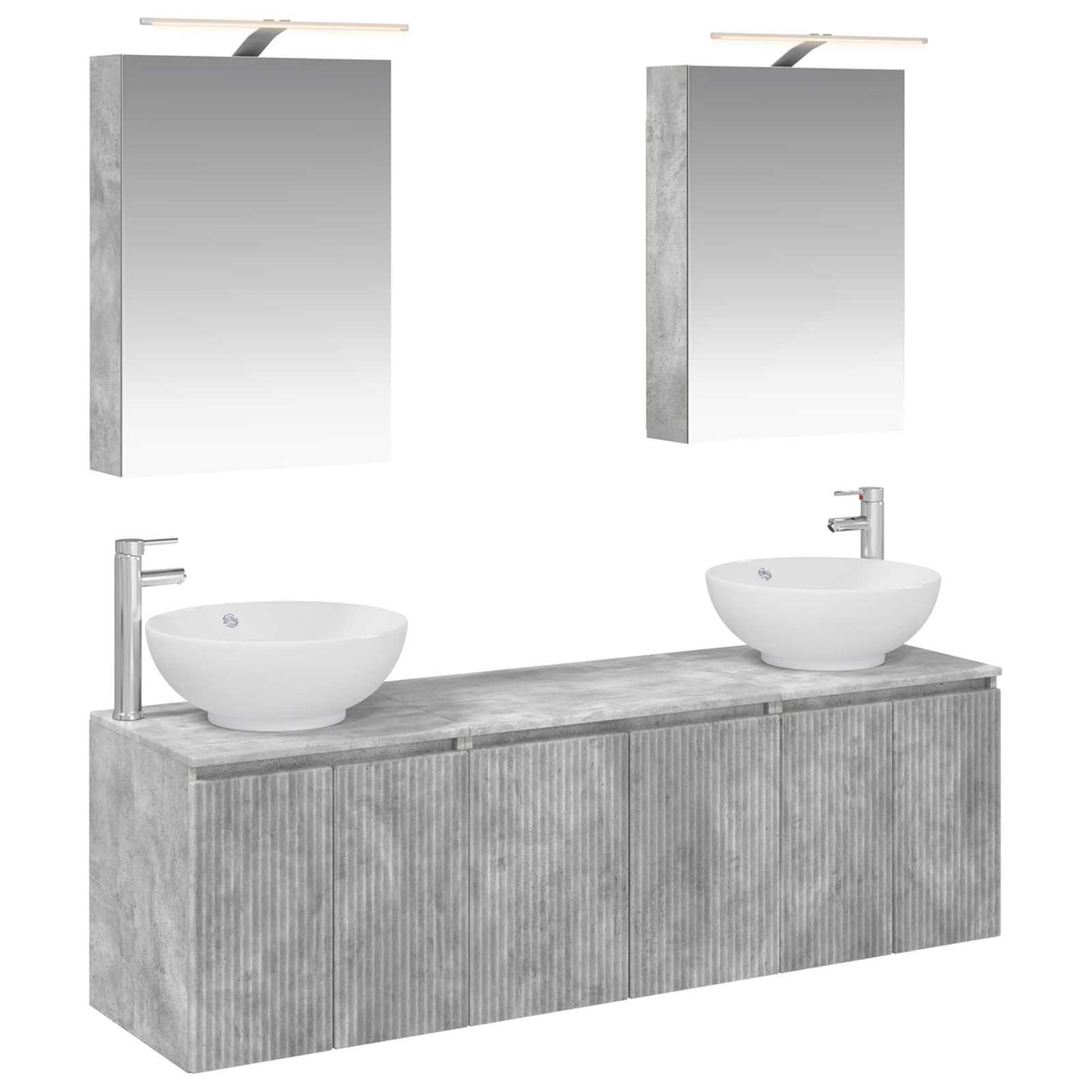vidaXL Badkamerkast set 5 pcs Wit Bewerkt hout