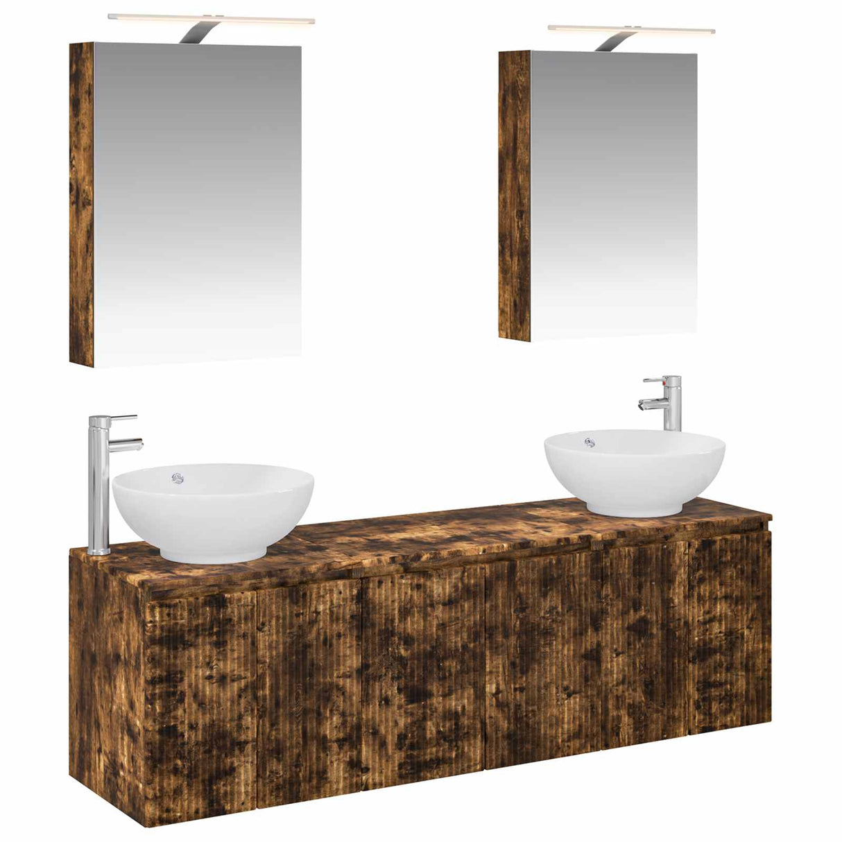 vidaXL Badkamerkast set 5 pcs Wit Bewerkt hout
