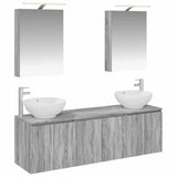 vidaXL Badkamerkast set 5 pcs Wit Bewerkt hout
