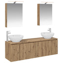 vidaXL Badkamerkast set 5 pcs Wit Bewerkt hout
