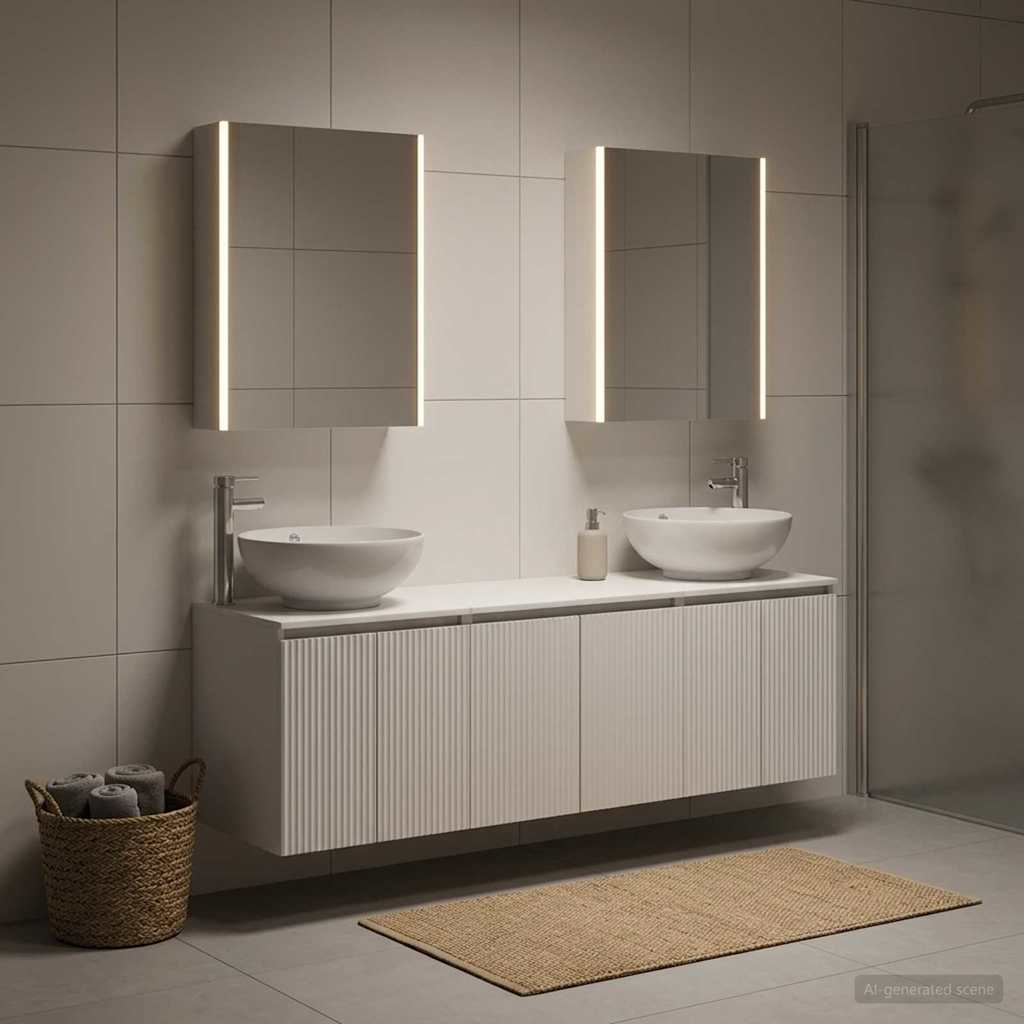 vidaXL Badkamerkast set 5 st Wit Bewerkt hout