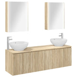 vidaXL Badkamerkast set 5 st Wit Bewerkt hout