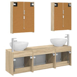 vidaXL Badkamerkast set 5 st Wit Bewerkt hout