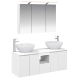 vidaXL Badkamerkast set 4 pcs Wit Bewerkt hout