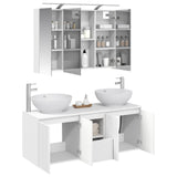 vidaXL Badkamerkast set 4 pcs Wit Bewerkt hout