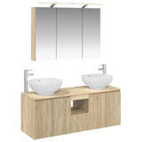 vidaXL Badkamerkast set 4 pcs Wit Bewerkt hout