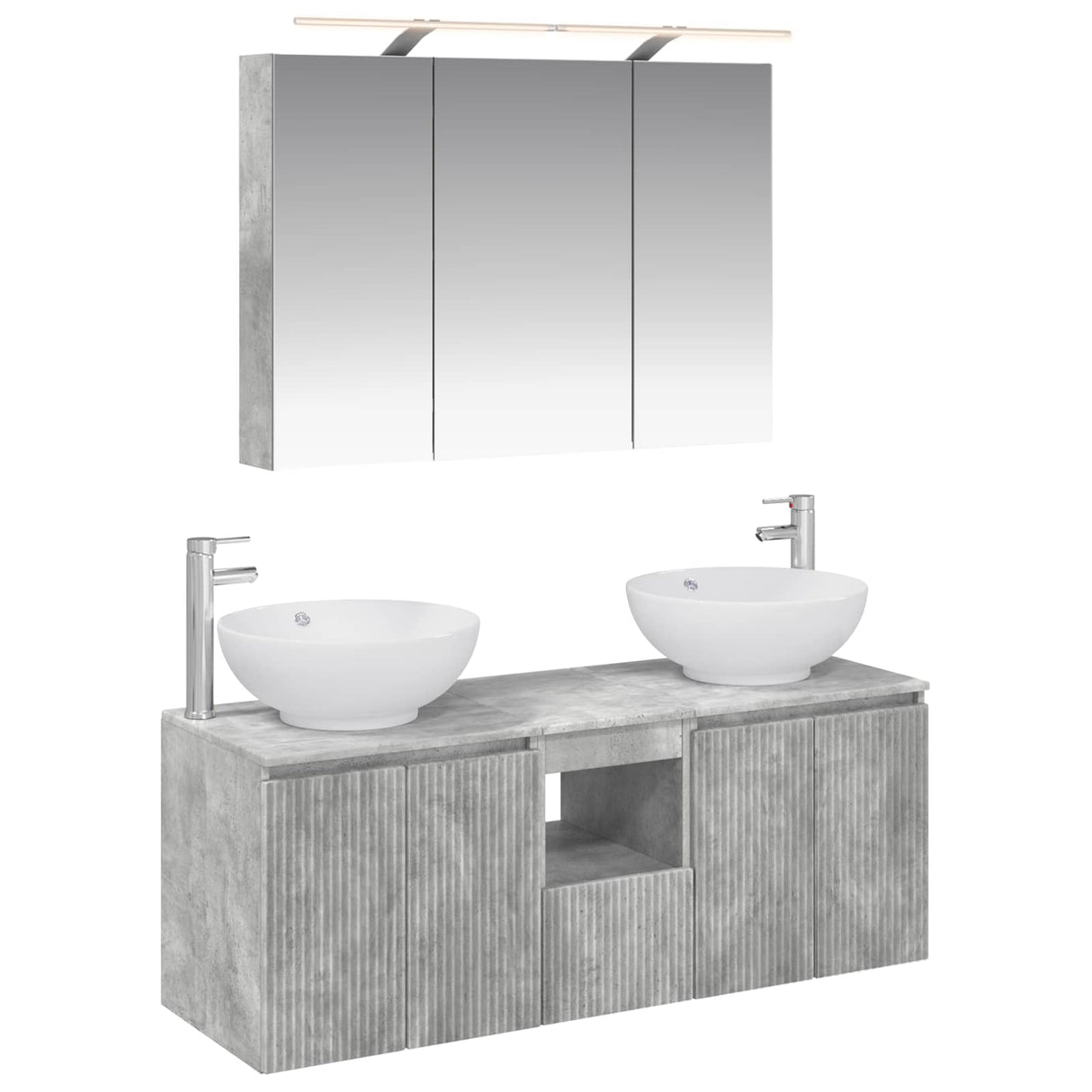 vidaXL Badkamerkast set 4 pcs Wit Bewerkt hout